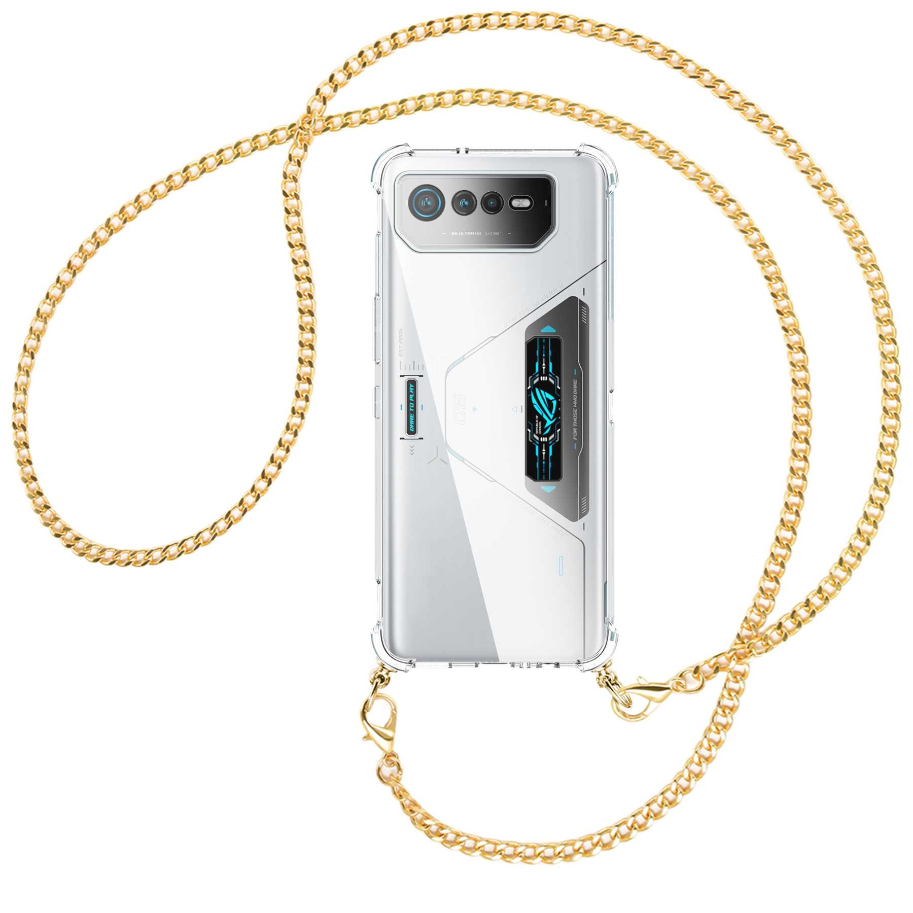 Backcover, Metallkette, Ultimate, Asus, ROG (gold) 6D Phone 6 MORE Kette Umhänge-Hülle ENERGY mit Pro, MTB