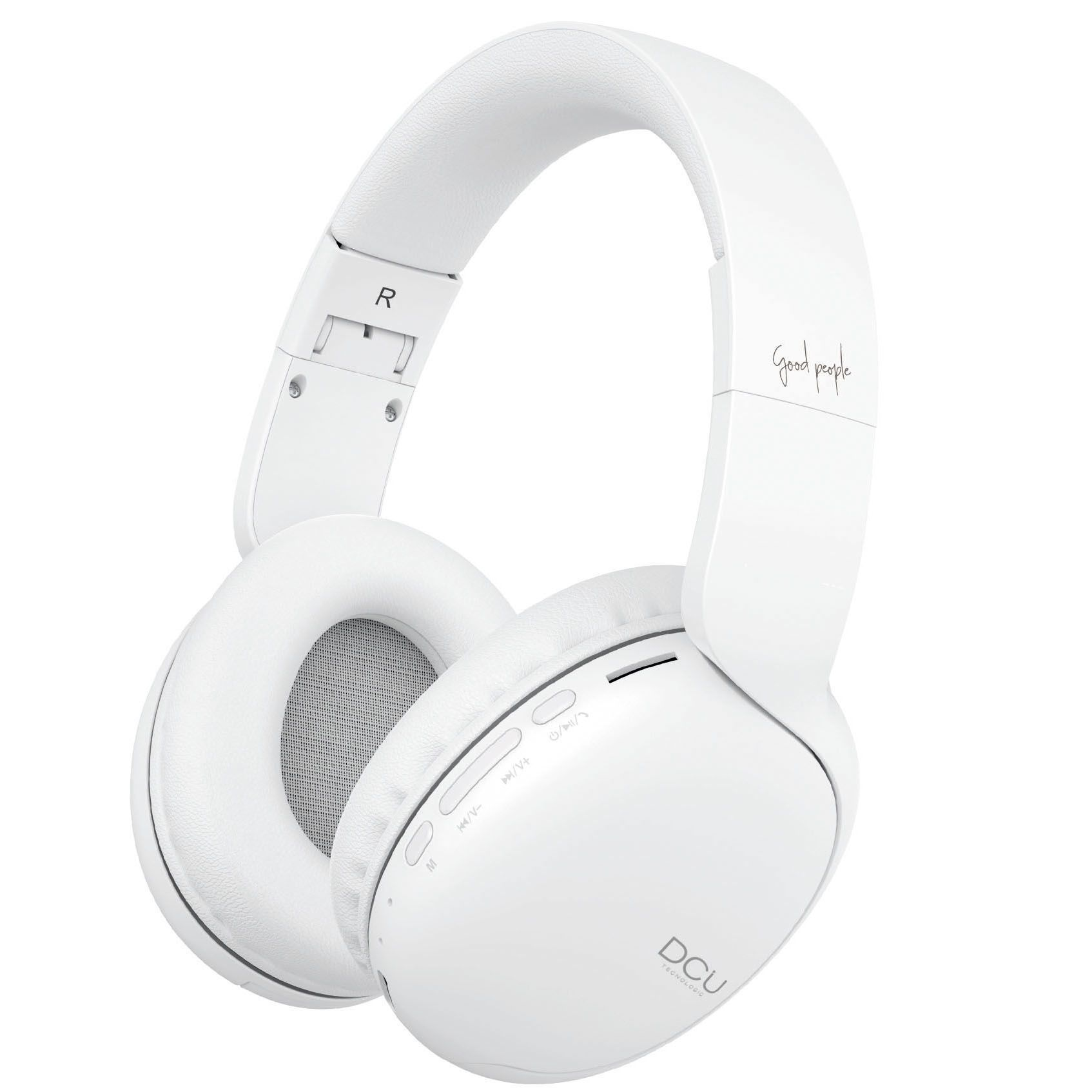 Auriculares inalámbricos - 34152505 DCU TECNOLOGIC, Supraaurales, Bluetooth, Blanco