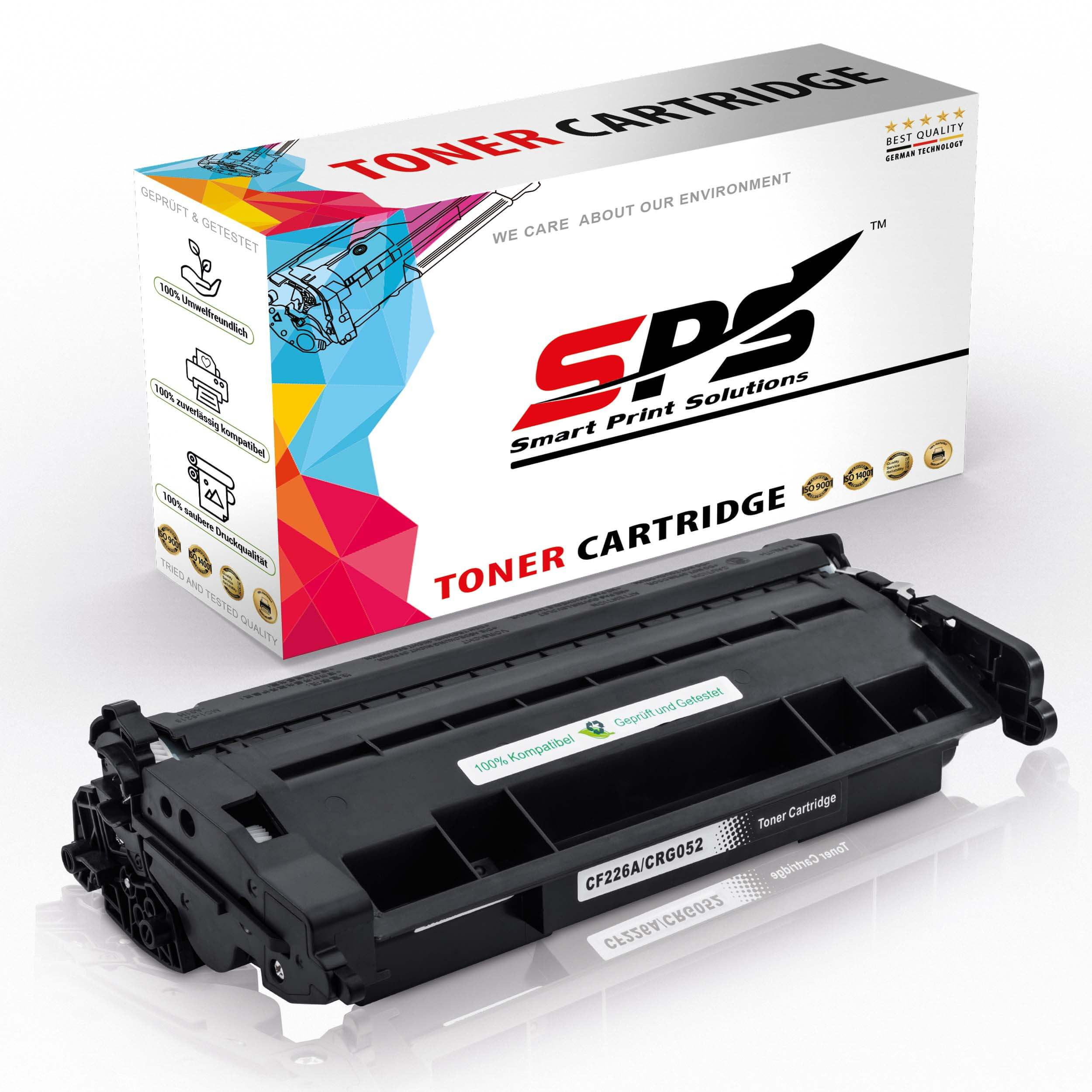 Schwarze Tonerkartusche, mit einer weißen Box im Hintergrund, beschriftet mit 'Toner Cartridge'.