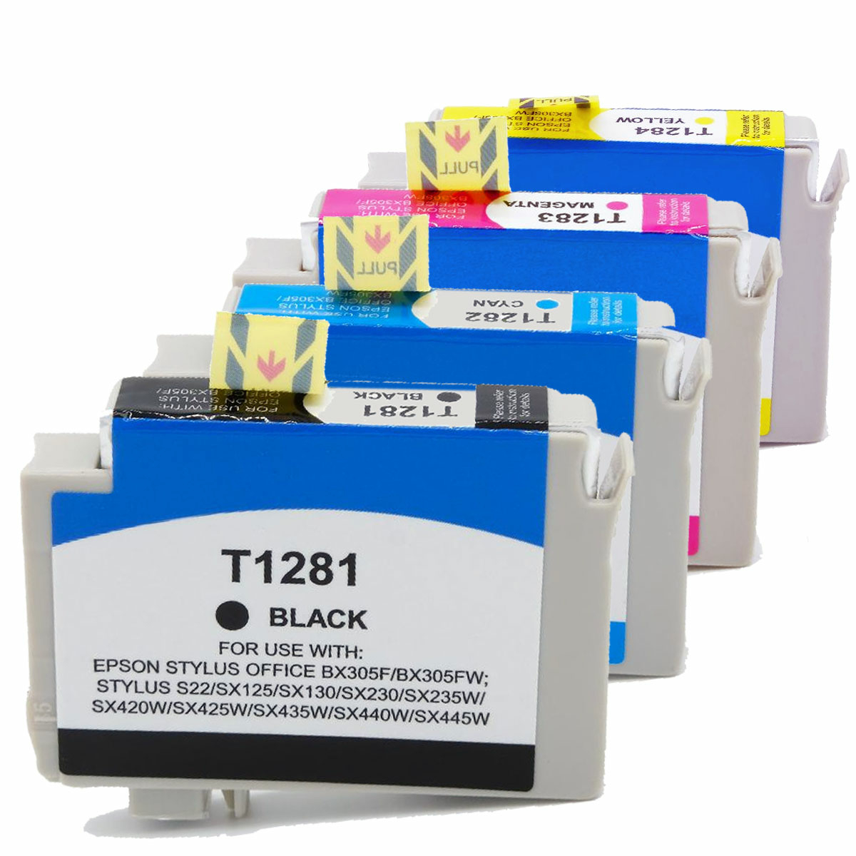 C13T12854010 Gelb) C13T12854010) Cyan, T128, Multipack Magenta, 4-Farben Tintenpatrone T1285, (T1285, Fuchs, T128, D&C (Schwarz,