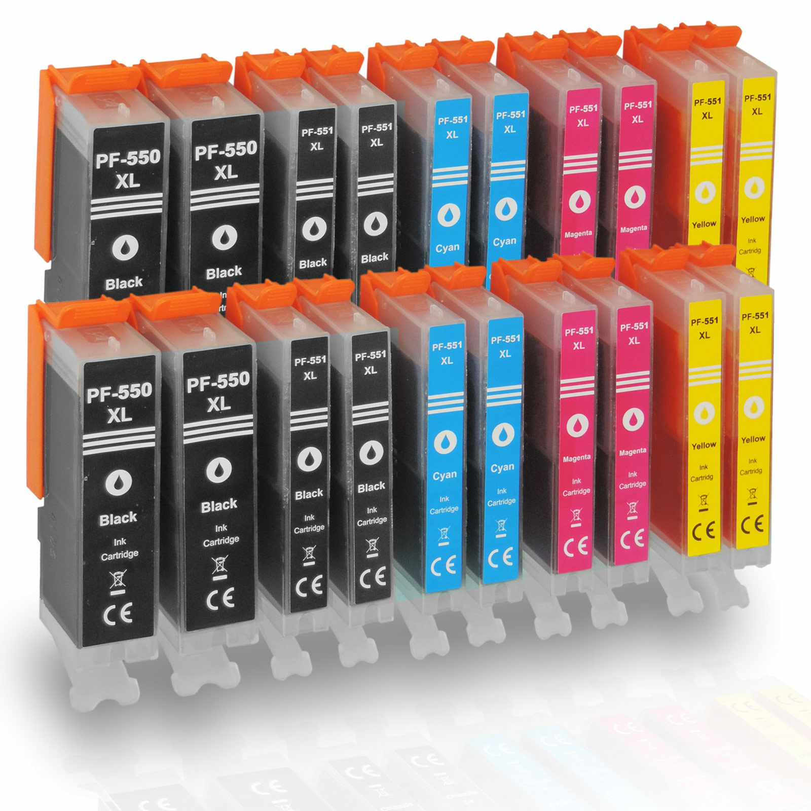 D&C PGI-550 Multipack Magenta, 4x Schwarz, CLI-551 XL XL, 4x Fotoschwarz, Tintenpatrone Gelb) Cyan, XL) 20-Farben XL, (4x (PGI-550 4x 4x CLI-551