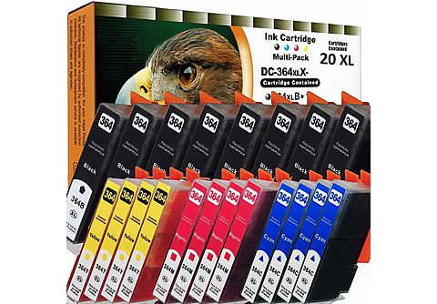 D&C 20er Set Patronen ersetzt 364XL HP364 Multipack 20-Farben (8x Schwarz,  4x Cyan, 4x Magenta, 4x Gelb) (HP364) | SATURN