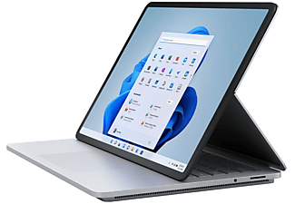 MICROSOFT Surface Laptop Studio, Notebook mit 14,4 Zoll Display,  Prozessor, 32 GB RAM, 2000 GB SSD, NVIDIA GeForce RTX 3050 Ti, Platin