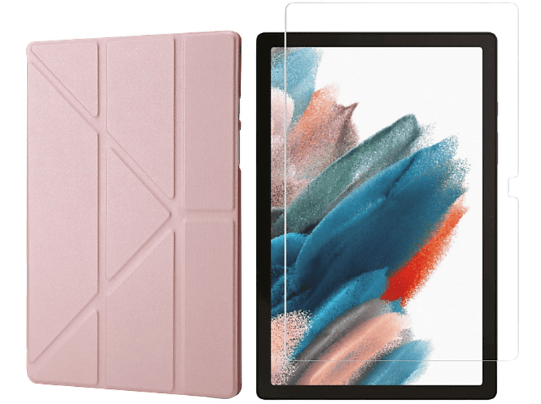 LOBWERK Kunststoff, + bronze Samsung Galaxy Tab Zoll 2in1 Set Schutzglas) (Schutzhülle Bookcover für Case X205 10.5 A8 SM-X200