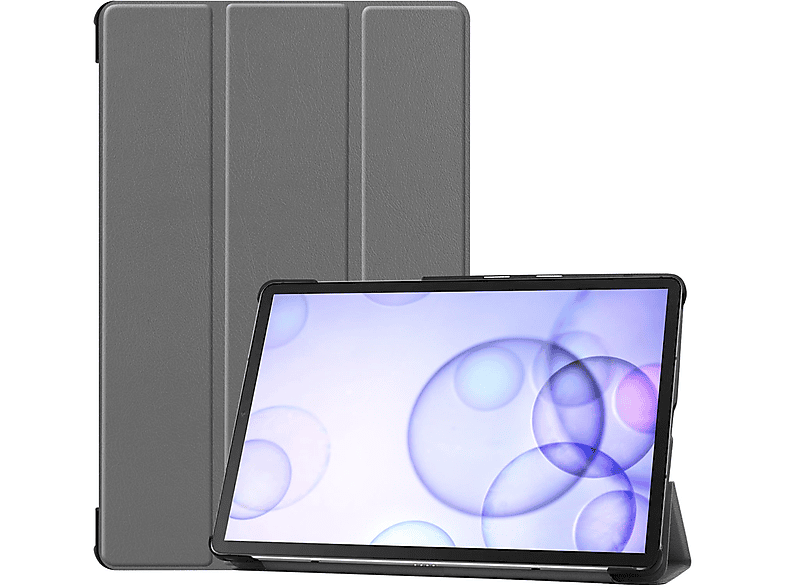 LOBWERK Hülle Schutzhülle Bookcover für Samsung Galaxy Tab S6 SM-T860 10.5 Zoll Kunstleder, Grau