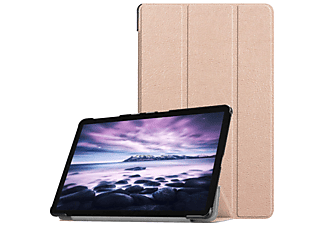LOBWERK Hülle Schutzhülle Bookcover für Samsung Galaxy Tab A SM-T590 SM-T595 SM-T597 10.5 Zoll Kunstleder, gold
