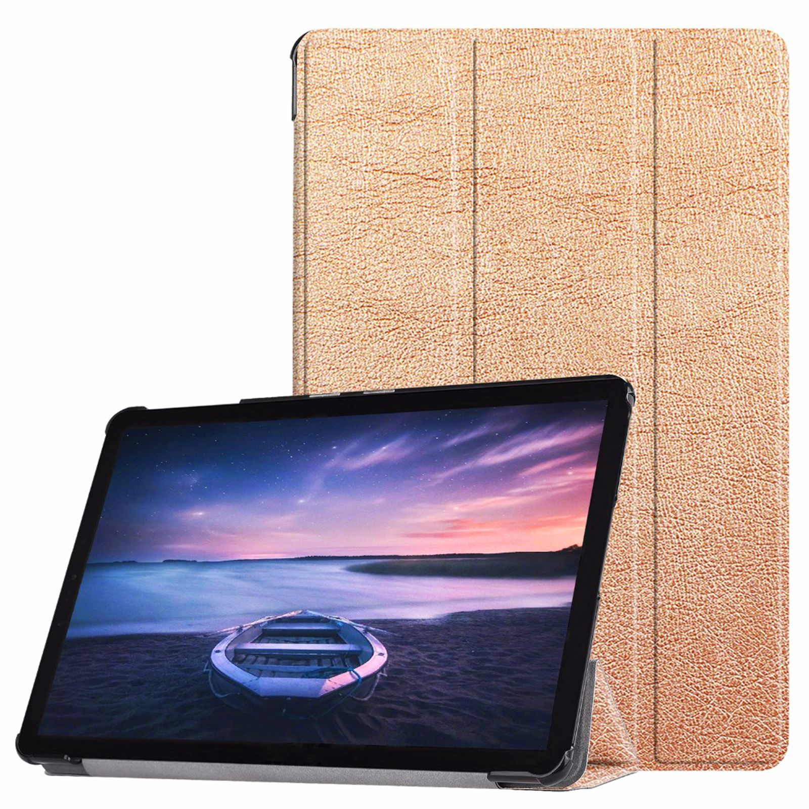 S4 Tab Kunstleder, Schutzhülle bronze SM-T835 SM-T830 für Hülle LOBWERK SM-T837 10.5 Zoll Galaxy Samsung Bookcover