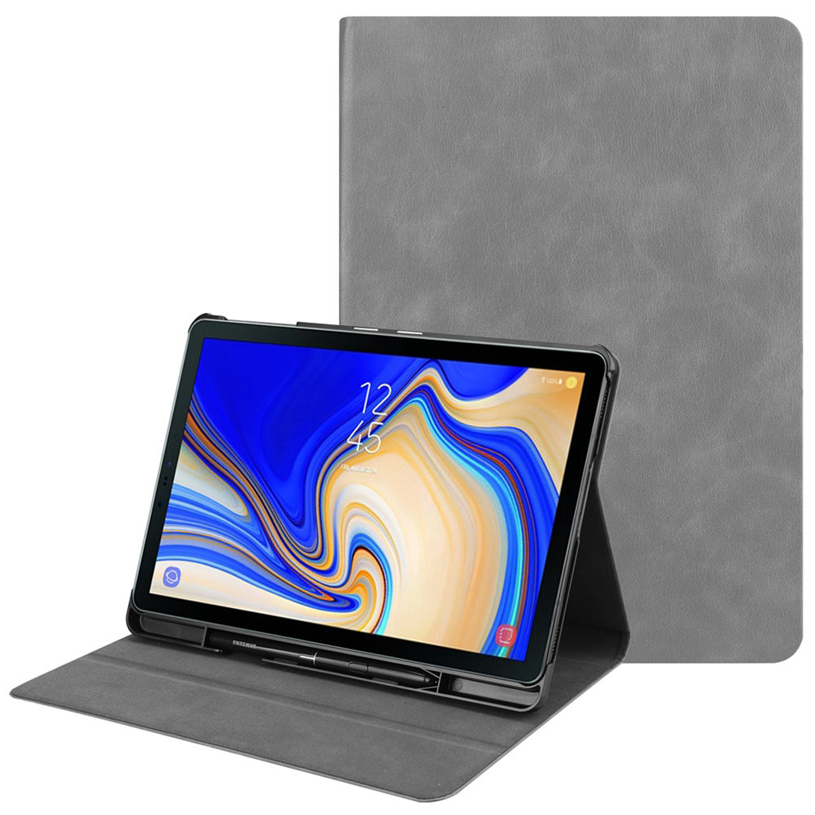 Schutzhülle Grau Hülle SM-T830 Kunststoff, LOBWERK 10.5 Zoll T835 Bookcover Galaxy Tab S4 Samsung für