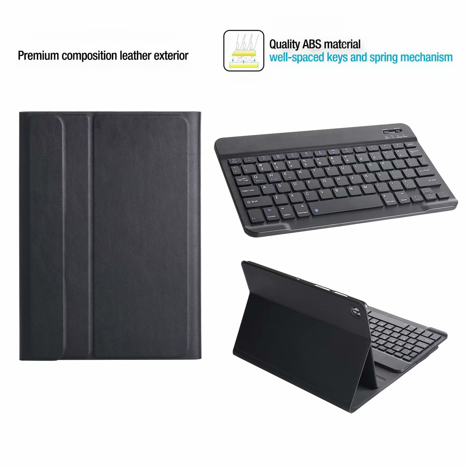 LOBWERK 2in1 Set Bookcover SM-P615 Schwarz + Tastatur Tab SM-P610 Galaxy Samsung Kunststoff, für Schutzhülle Lite Cover) (Bluetooth S6