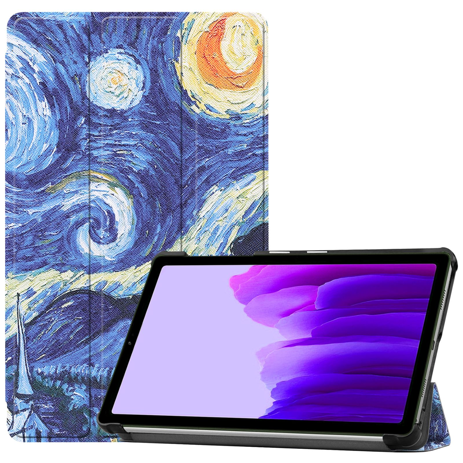 Galaxy LOBWERK Hülle SM-T225 Bookcover Mehrfarbig Schutzhülle Lite 8.7 A7 Zoll Kunstleder, Samsung SM-T220 für