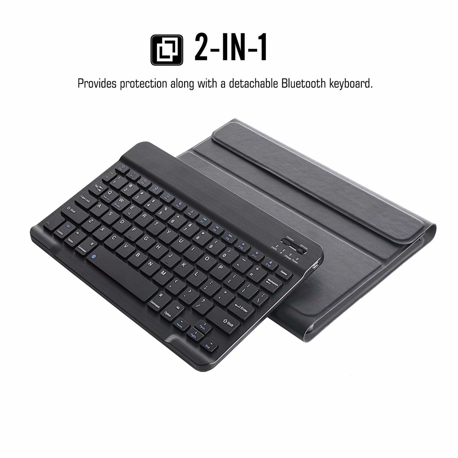 LOBWERK 2in1 SM-P610 Samsung Tab + Schutzhülle (Bluetooth Galaxy Schwarz Set Tastatur Kunststoff, S6 Lite Cover) SM-P615 für Bookcover