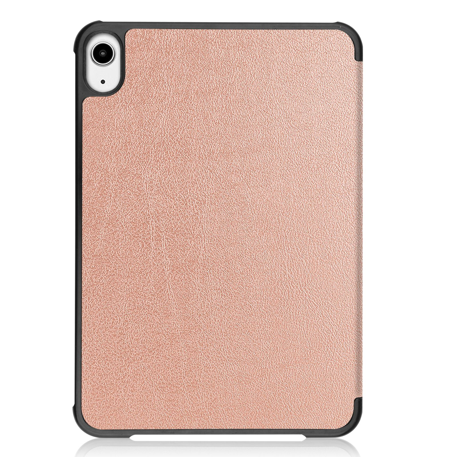 Eine Tablet-Hülle, geschlossen, in Roségold.