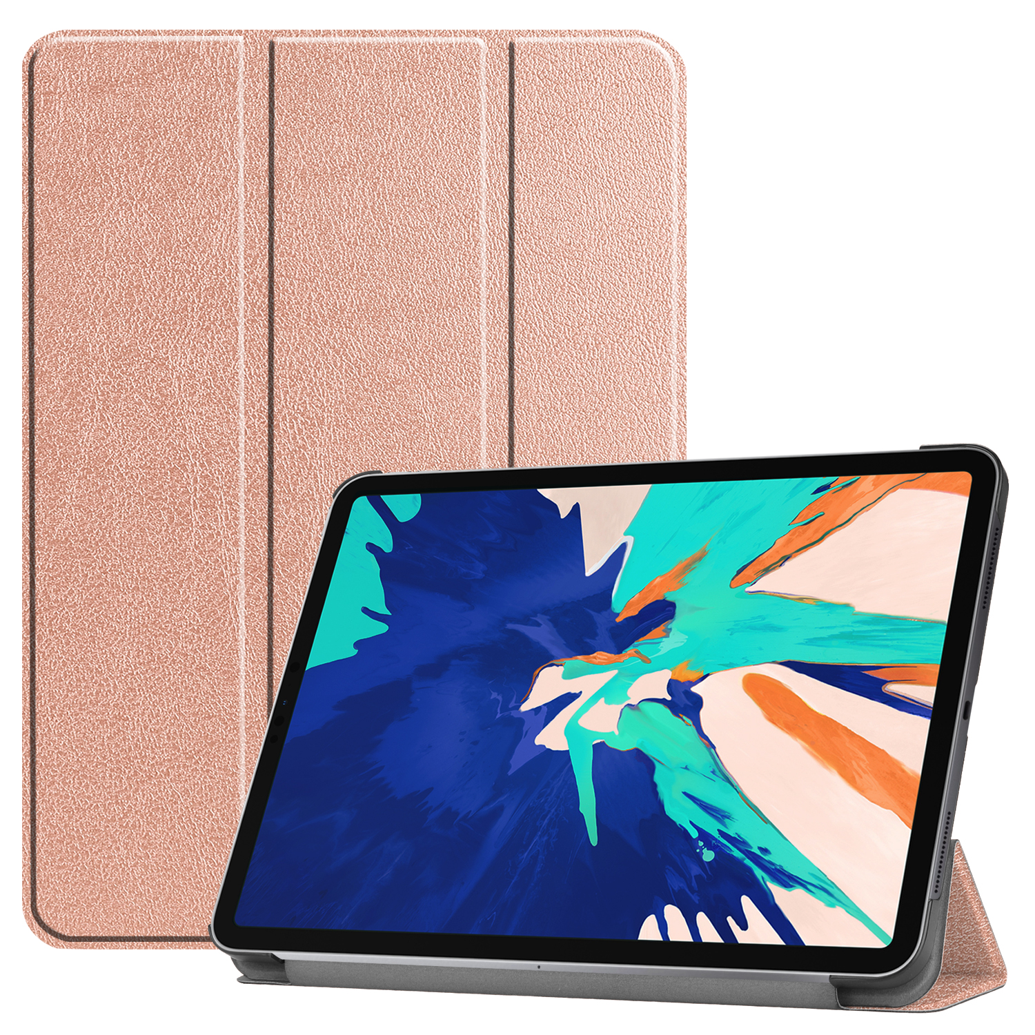 LOBWERK Hülle für Pro iPad Apple Bookcover 2020 Schutzhülle 12.9 Kunstleder, bronze 12.9