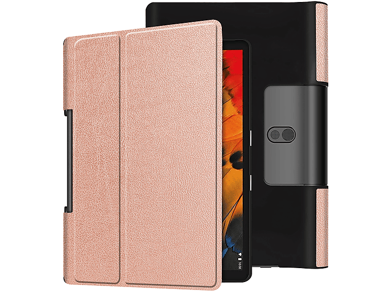 LOBWERK Hülle Schutzhülle Bookcover für Lenovo Yoga Tab YT-X705F 10.1 Zoll Kunstleder, bronze