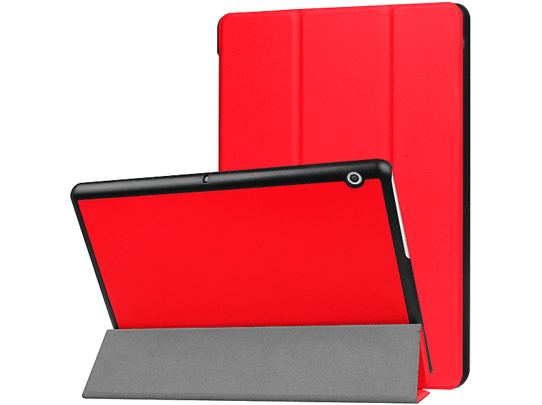 LOBWERK Hülle Schutzhülle Bookcover für Huawei T3 10 Ultra 9.6 Zoll Kunstleder, Rot