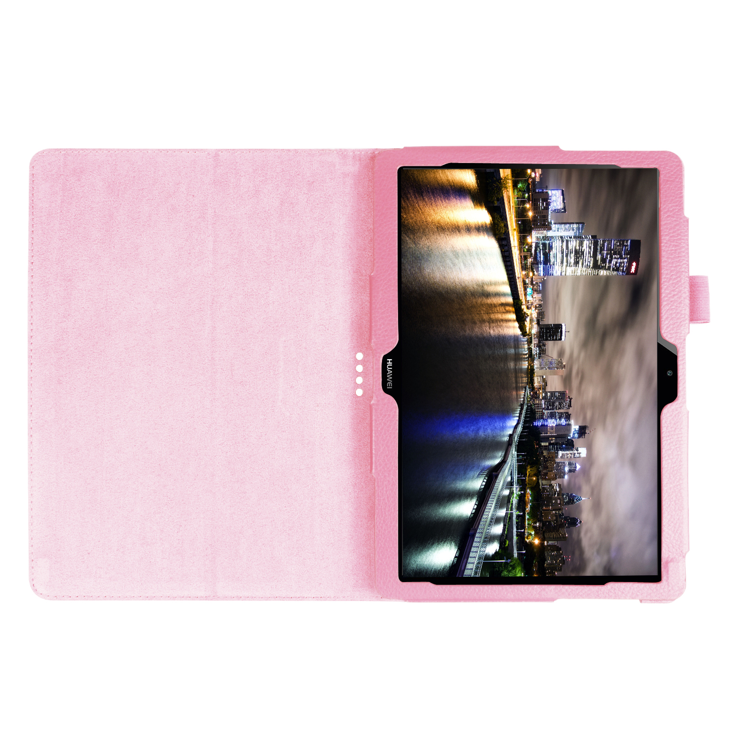 LOBWERK Hülle Bookcover Schutzhülle 10 für Huawei Rosa Kunstleder, T3 9.6 Zoll