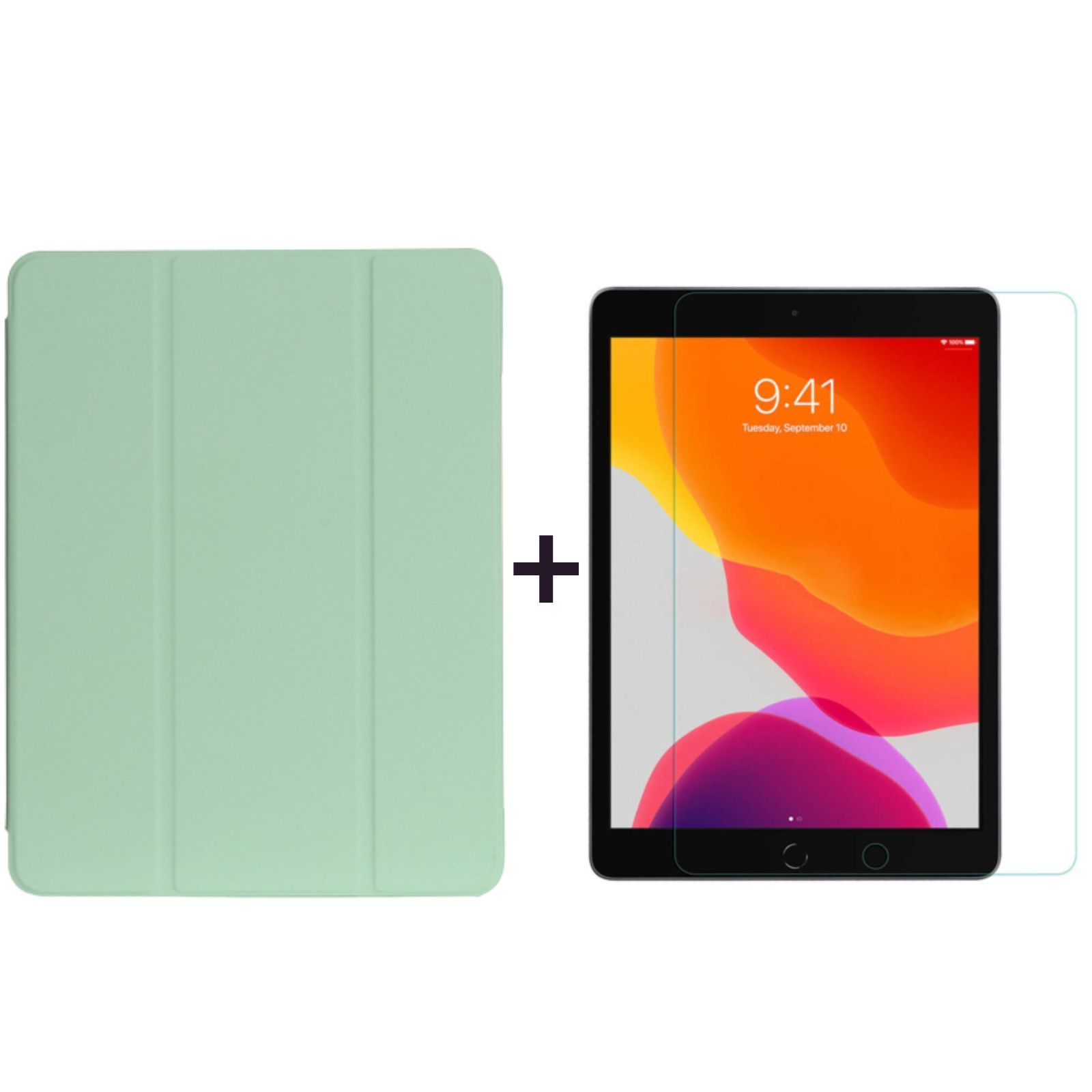 Set Grün 2in1 10.5 Pro Case Bookcover Zoll iPad + Apple Schutzglas) 10.2 für Air 3 Kunststoff, Ipad LOBWERK Pro (Schutzhülle