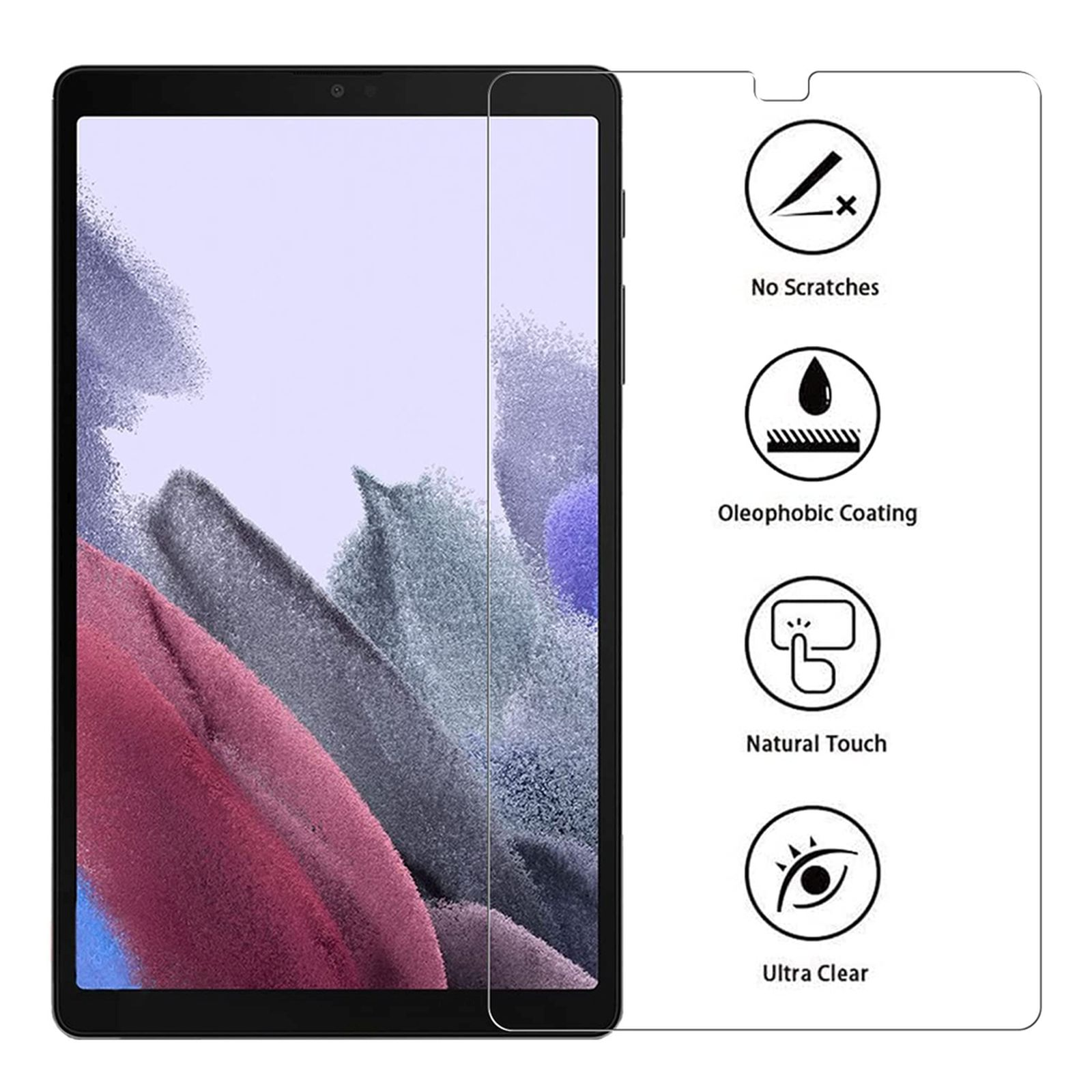 Tablet mit Displayschutz. Eigenschaften: keine Kratzer, oleophobe Beschichtung, natürliche Haptik, ultra klar.