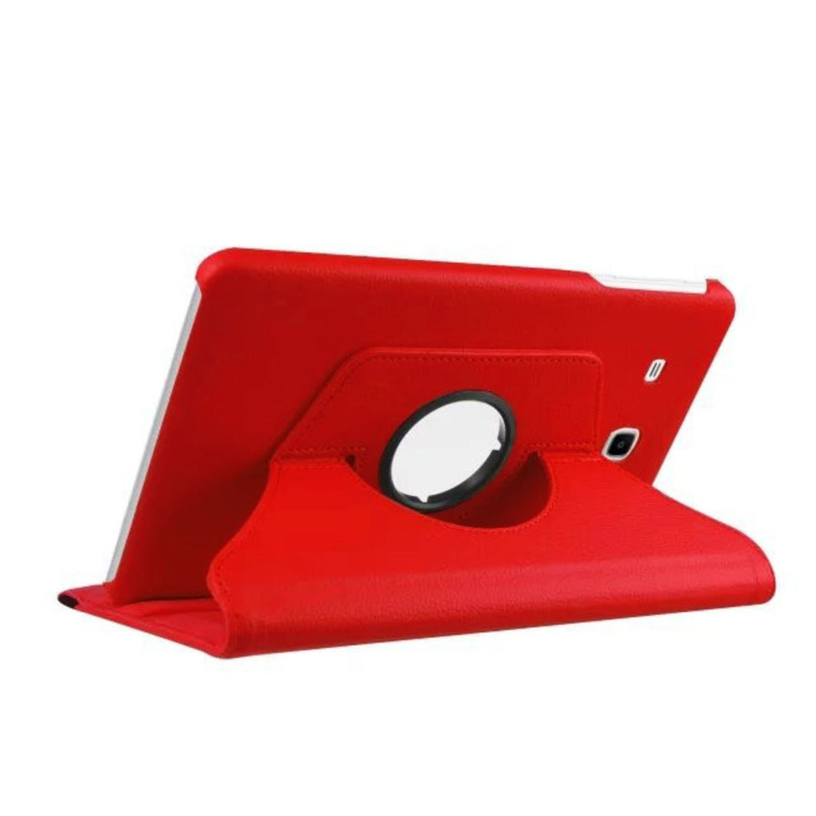 für E Galaxy Tab Hülle Samsung Kunstleder, LOBWERK Bookcover T561 SM-T560 Zoll Rot Schutzhülle 9.6