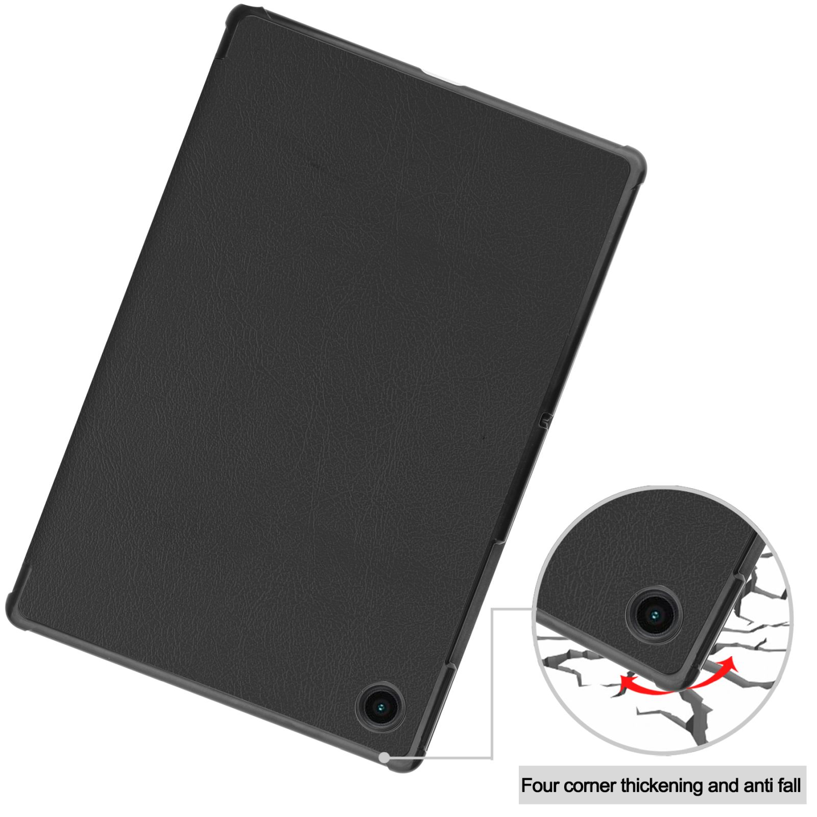 LOBWERK Hülle Schutzhülle Bookcover SM-X200 Galaxy Tab Schwarz X205 Kunstleder, für A8 Samsung