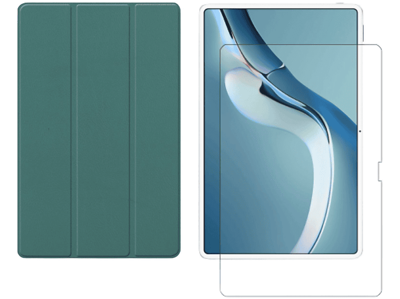 2in1 Zoll + Schutzglas) Grün für Case Set 2021 LOBWERK 12.6 Huawei MatePad Bookcover (Schutzhülle Kunstleder, Pro
