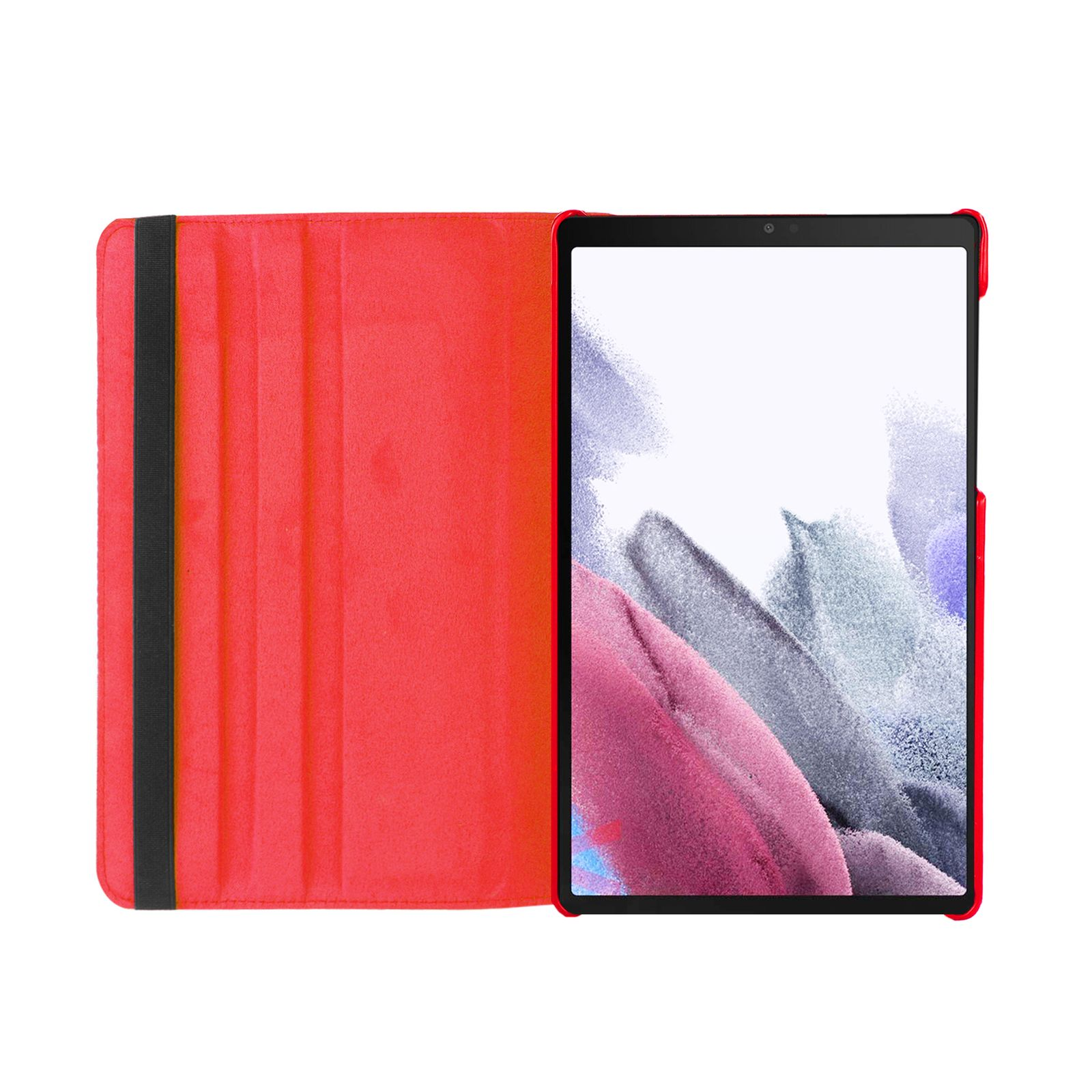 Set Tab Lite SM-T225 (Schutzhülle Kunstleder, + Samsung 8.7 A7 2in1 SM-T220 LOBWERK Bookcover Zoll Schutzglas) Rot Case 2021 Galaxy für