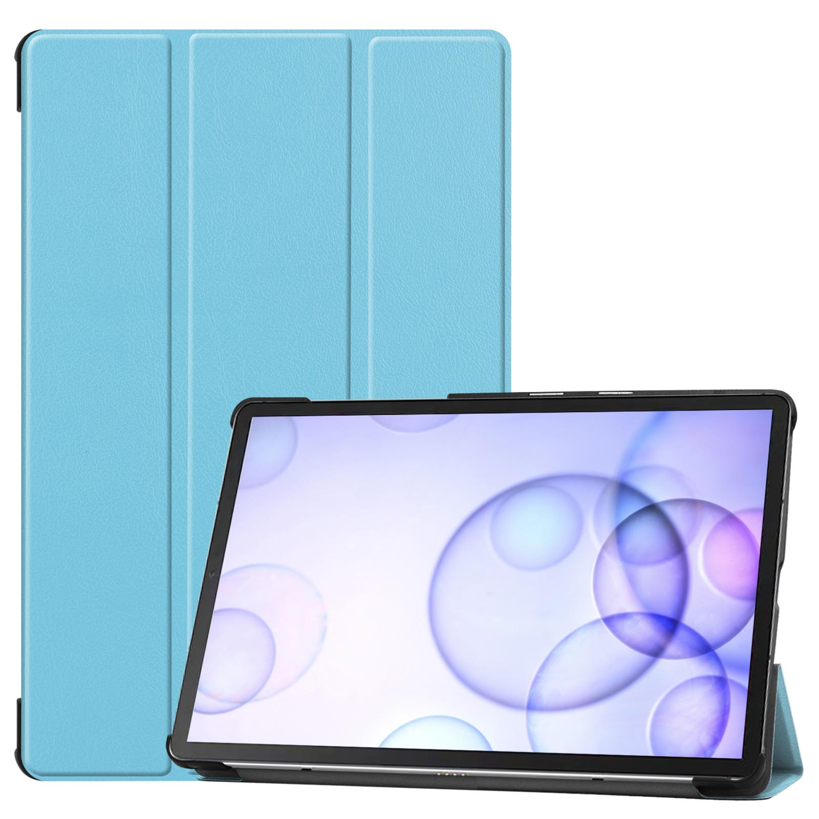 Zoll Hellblau 10.5 S6 Samsung Bookcover SM-T860 Schutzhülle für Kunstleder, LOBWERK Galaxy Tab Hülle