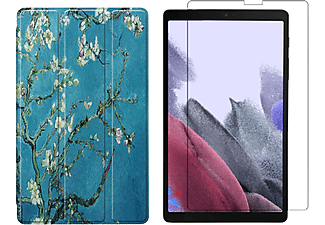 LOBWERK 2in1 Set (Schutzhülle + Schutzglas) Case Bookcover für Samsung Galaxy Tab A7 Lite 2021 SM-T220 SM-T225 8.7 Zoll Kunstleder, Mehrfarbig