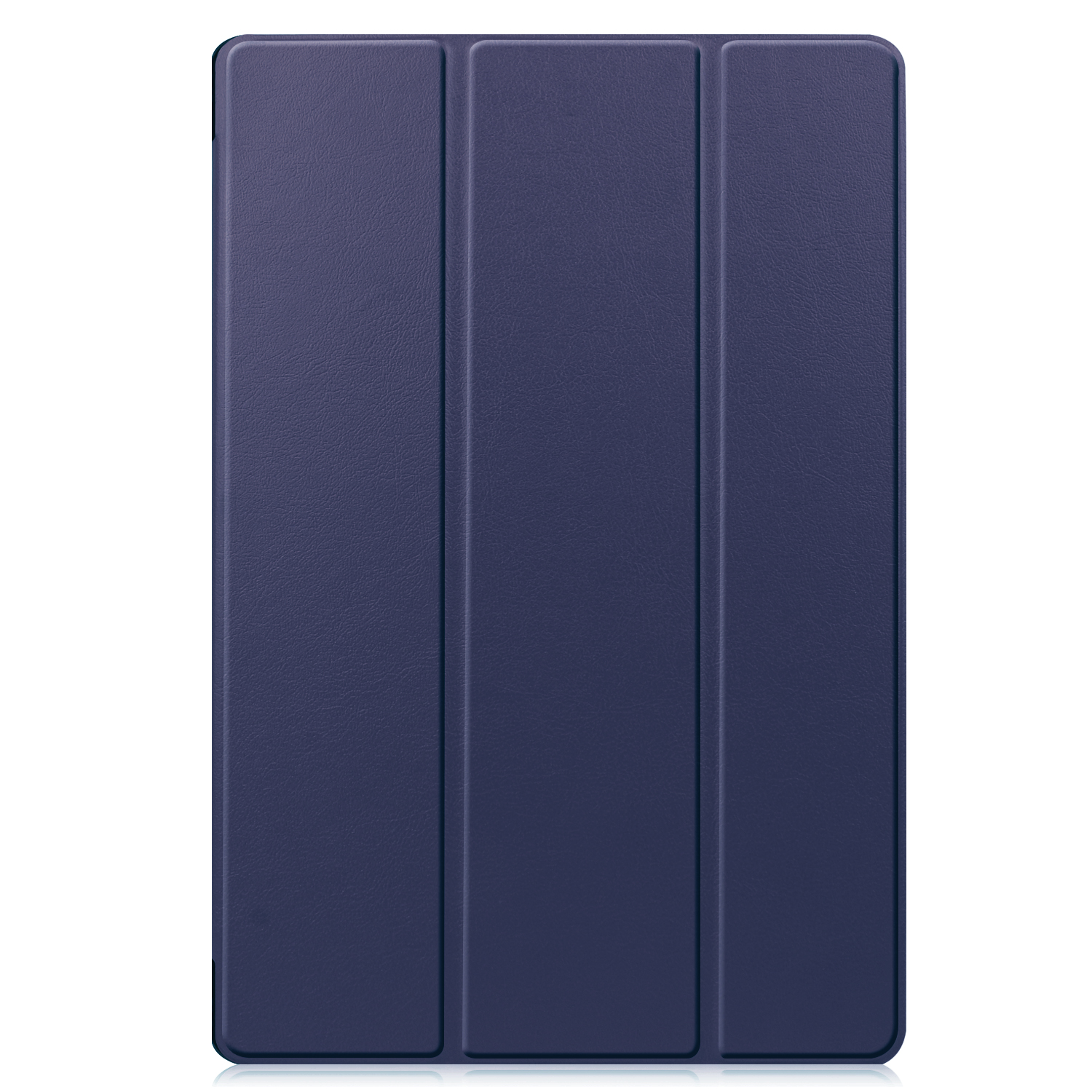 Una cover per tablet blu navy con una superficie semplice e liscia.