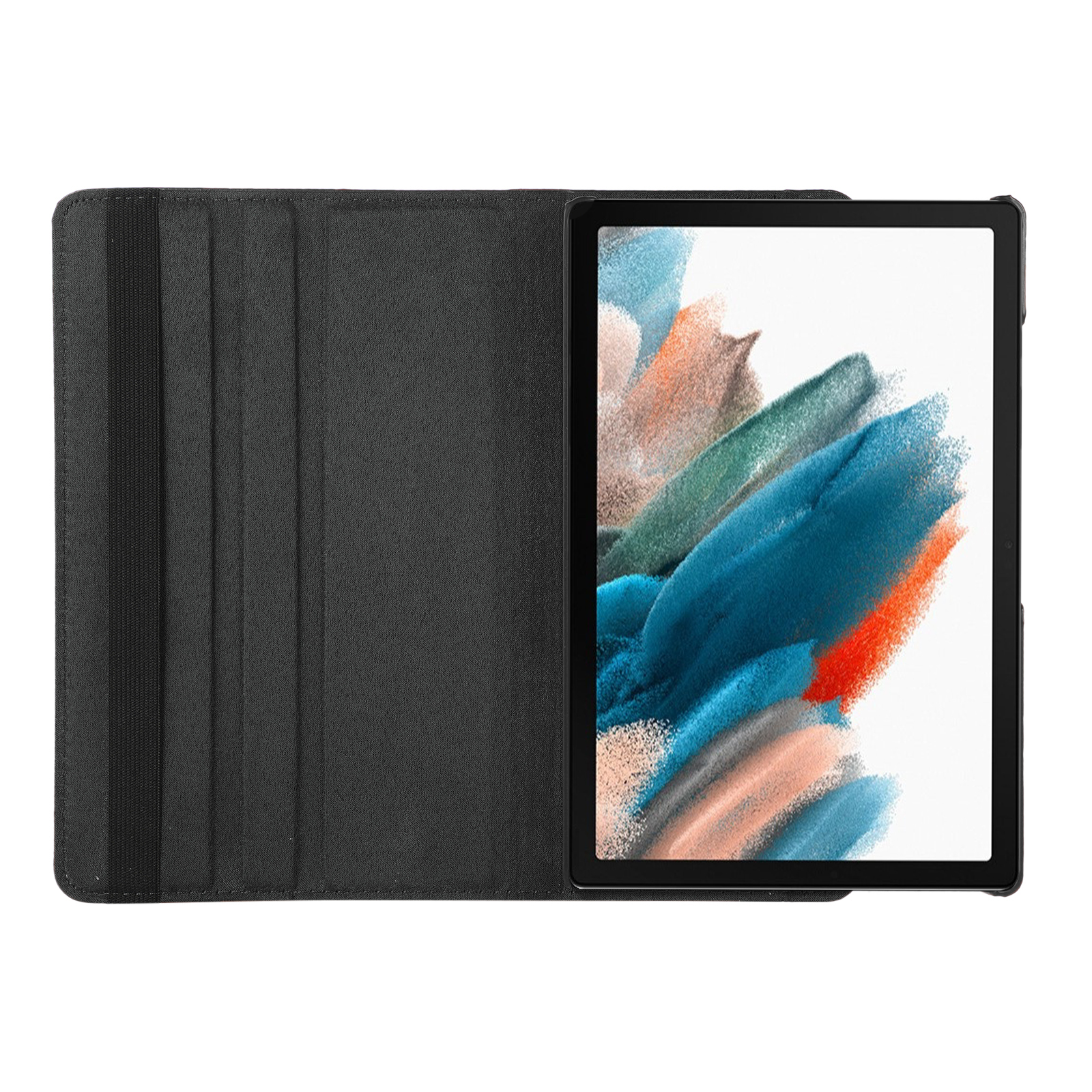 LOBWERK Hülle Schutzhülle Samsung Tab für X205 Schwarz Bookcover SM-X200 Kunstleder, A8 Galaxy