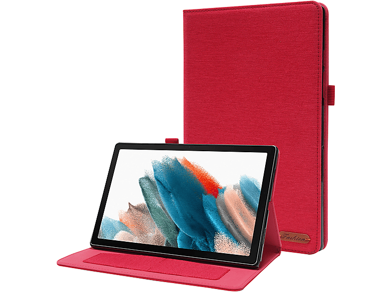 LOBWERK Hülle Schutzhülle Bookcover für Samsung Galaxy Tab A8 SM-X200 X205 Kunststoff, Rot