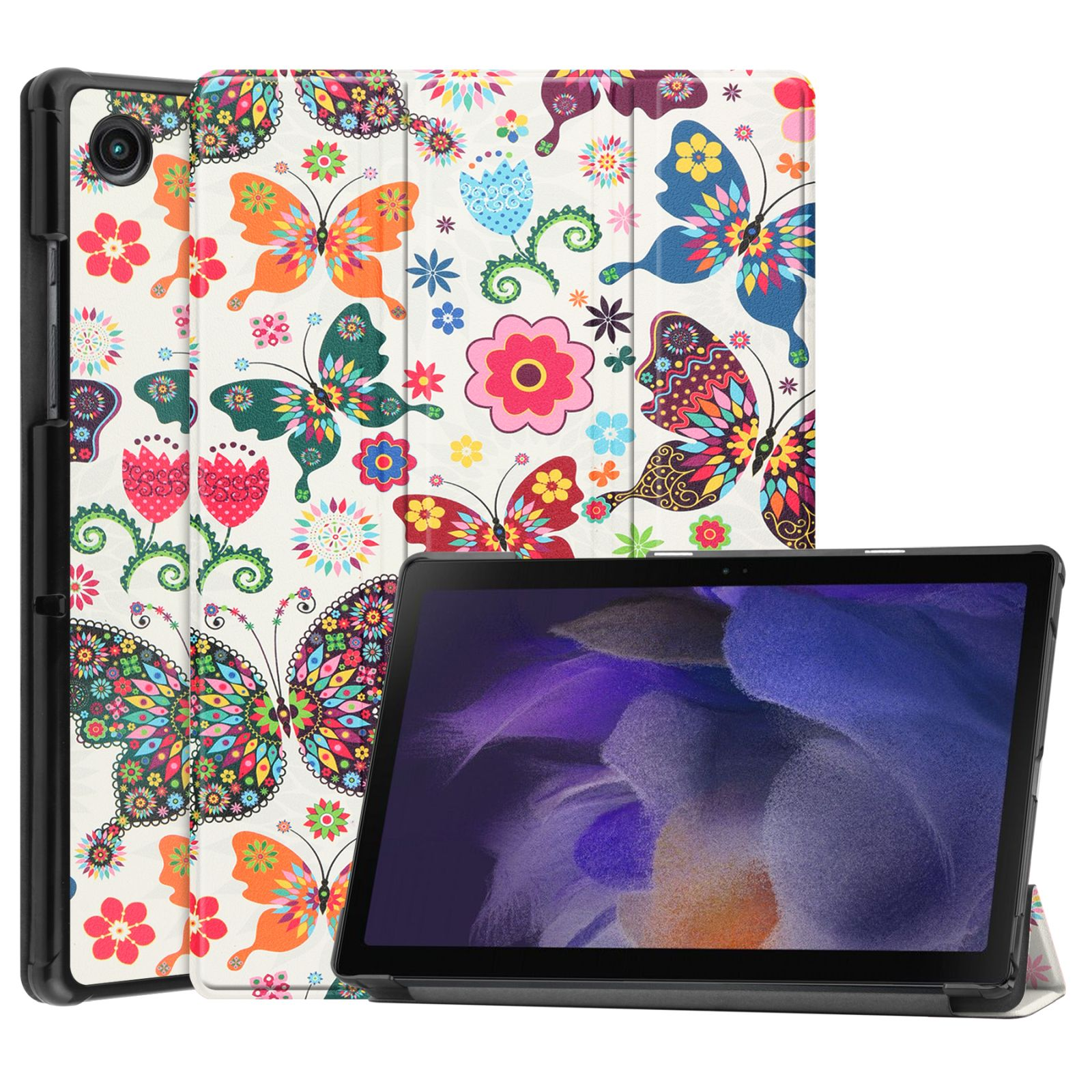 X205 Galaxy Tab Kunstleder, A8 LOBWERK Schutzhülle SM-X200 für Bookcover Samsung Hülle Mehrfarbig