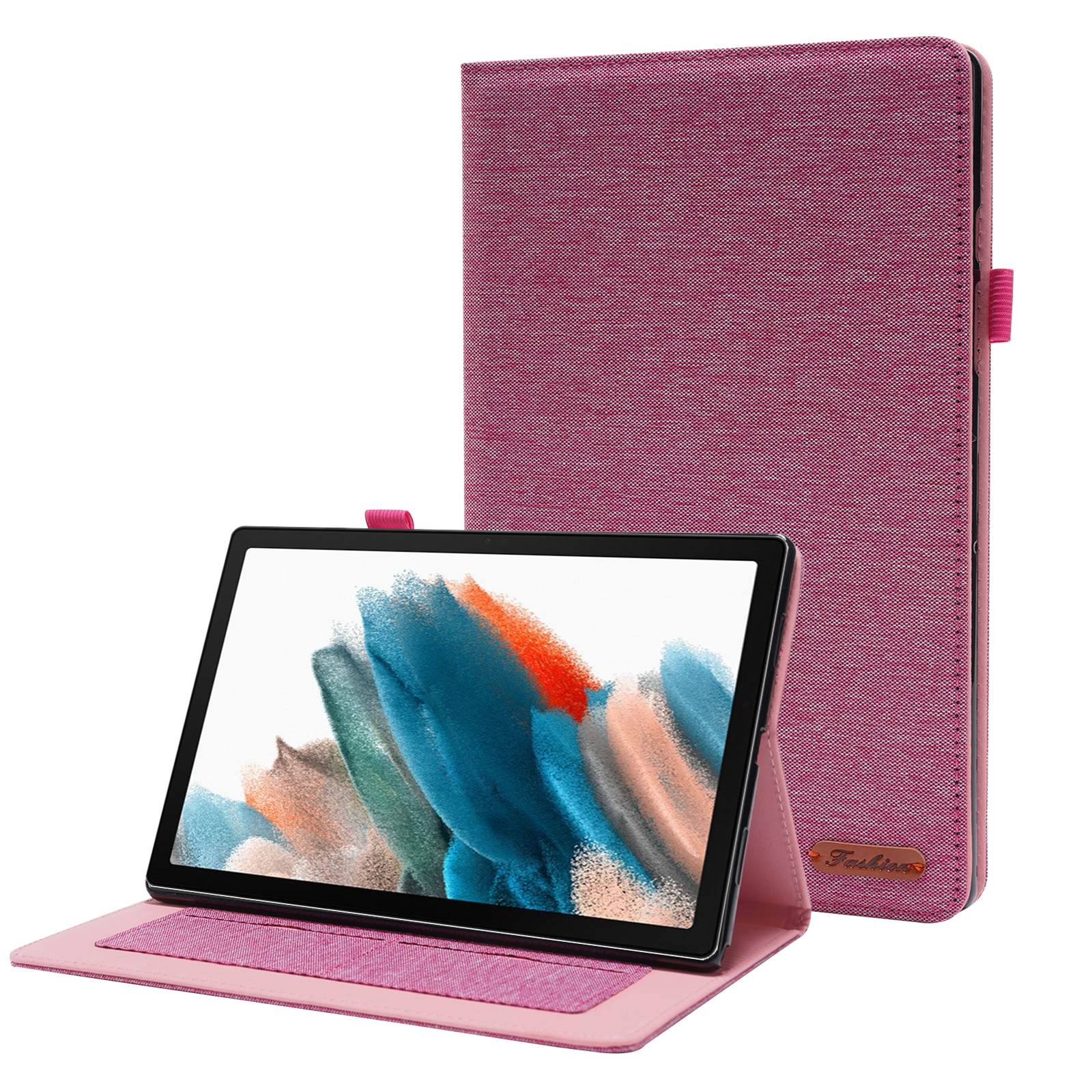 Galaxy Kunststoff, A8 LOBWERK Tab für Bookcover Pink Hülle Schutzhülle Samsung X205 SM-X200