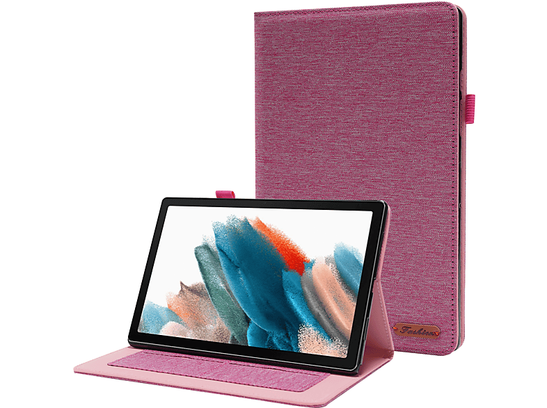 LOBWERK Hülle Schutzhülle Bookcover für Samsung Galaxy Tab A8 SM-X200 X205 Kunststoff, Pink