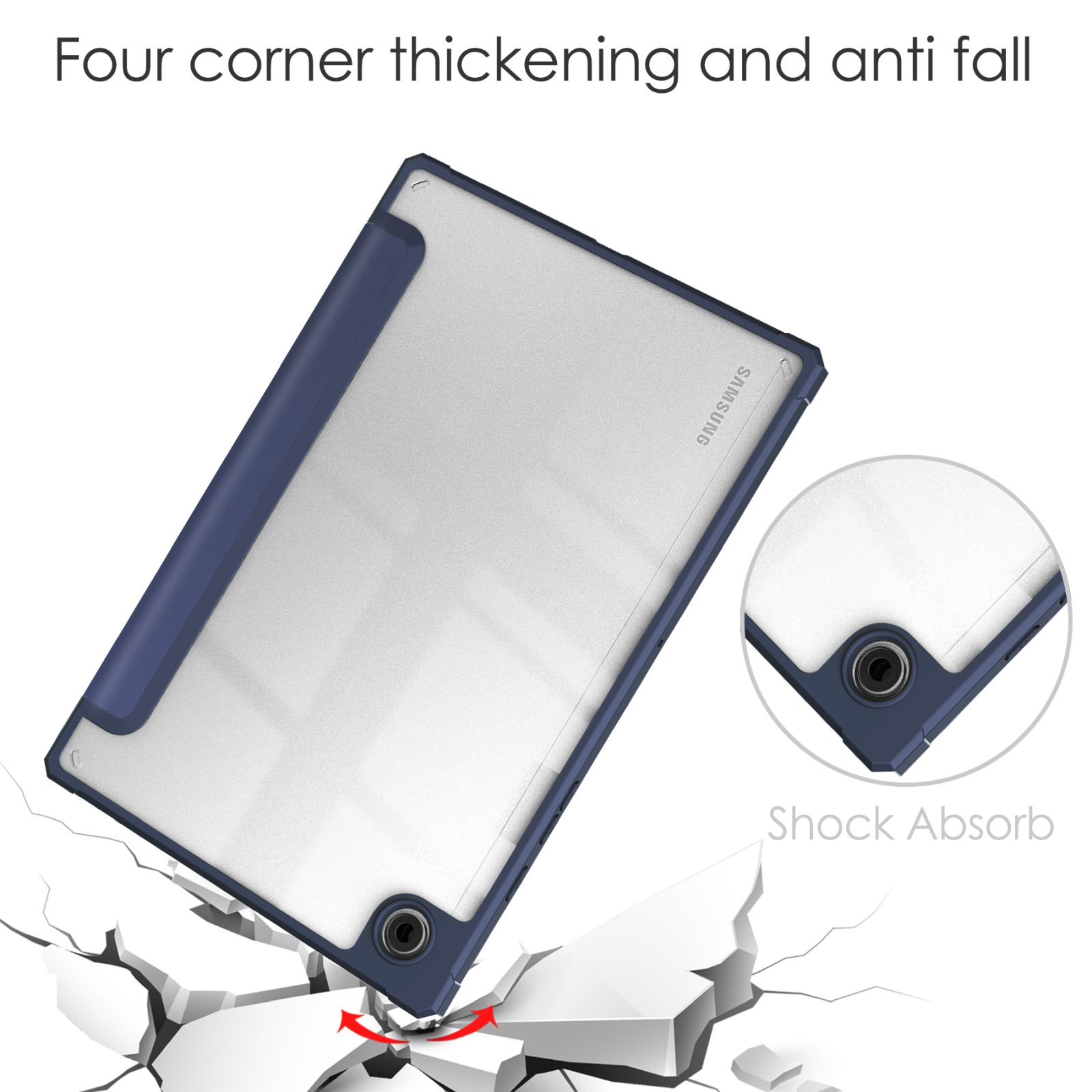 Galaxy X205 Samsung Tab für SM-X200 Blau A8 Kunststoff, Hülle Bookcover LOBWERK Schutzhülle