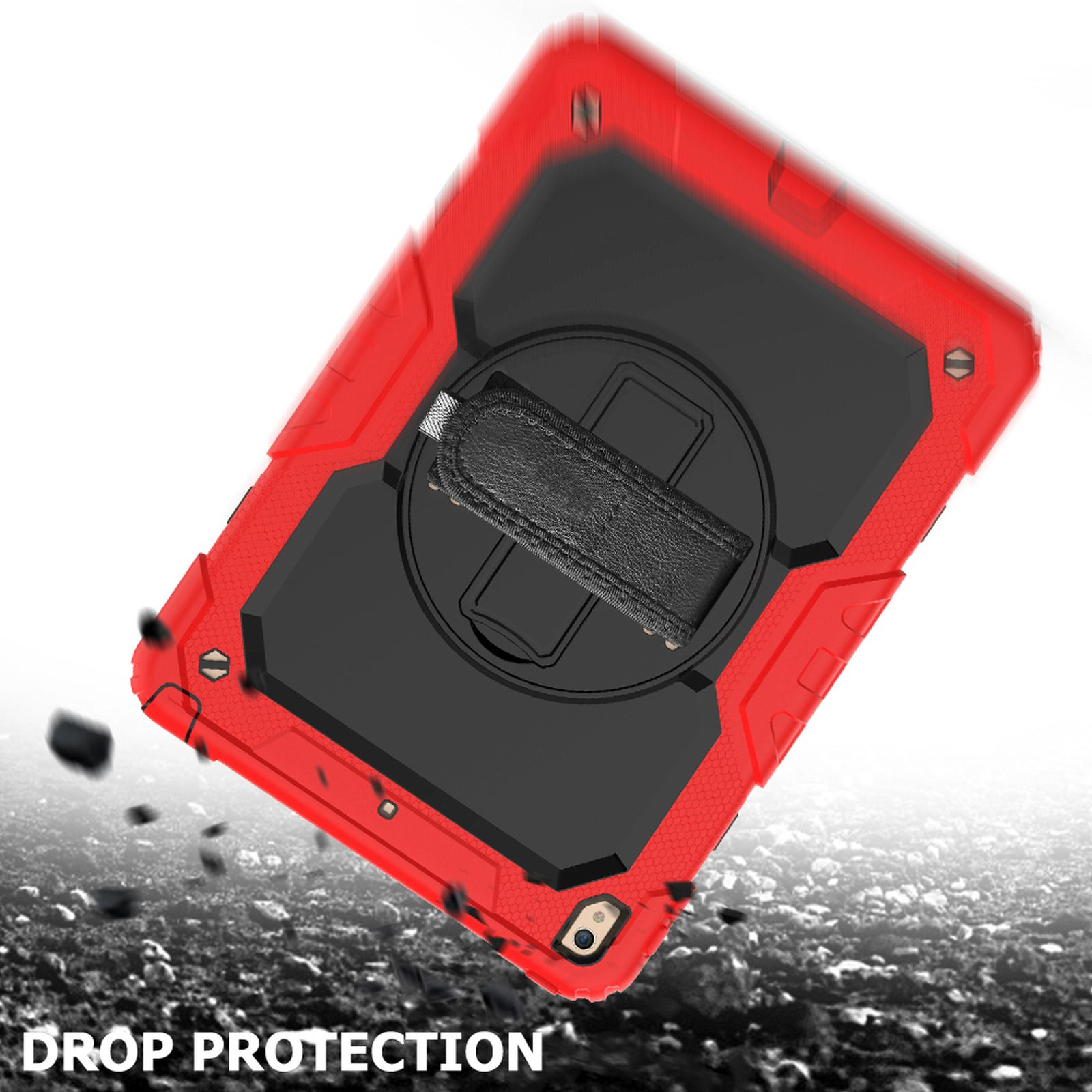 Zoll Pro / 10.5 Generation) Kunststoff, LOBWERK 3 (3rd 10.5 Air Schutzhülle Bookcover Apple für Rot Ipad 4in1 Case