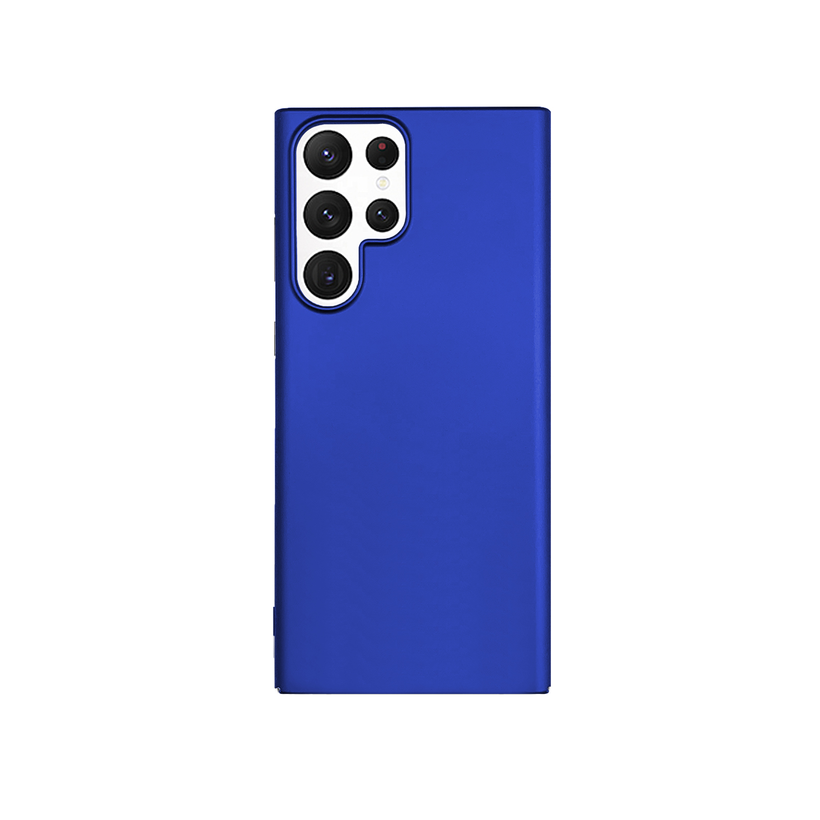 Blaue Handyhülle mit mehreren Kameras.