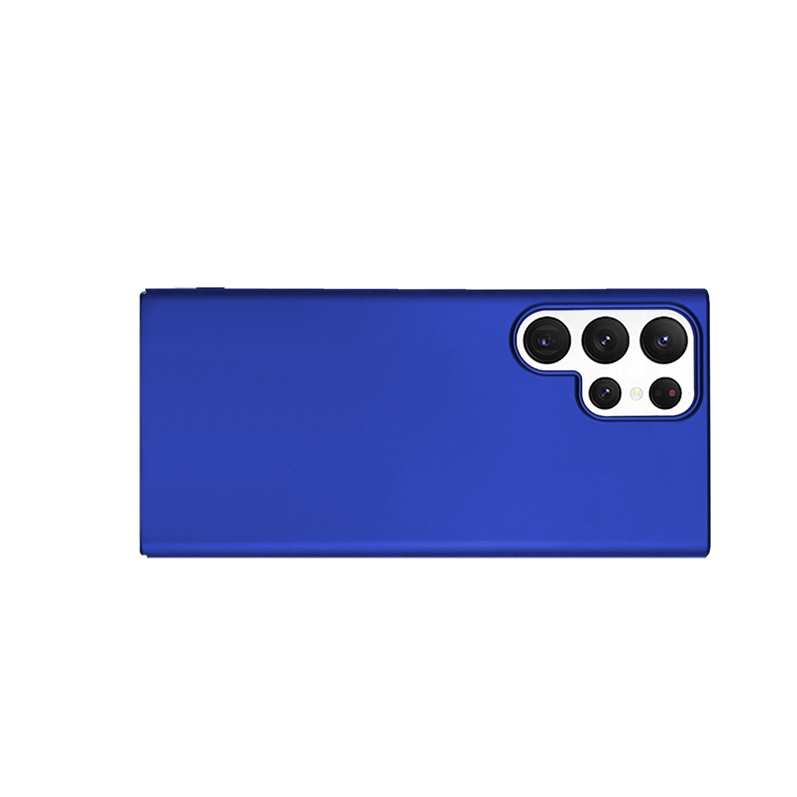Eine blaue Handyhülle mit Kameraanordnung. Die Hülle ist blau, das Telefon nicht sichtbar.