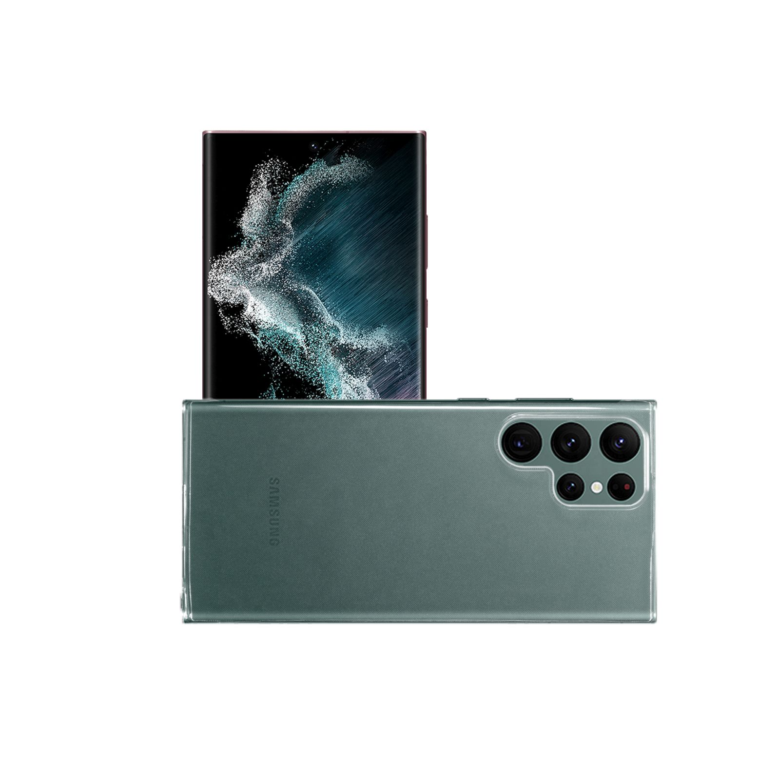 Hülle, Samsung, Ultra S22 LOBWERK Backcover, 6.8 Galaxy Zoll, Transparent