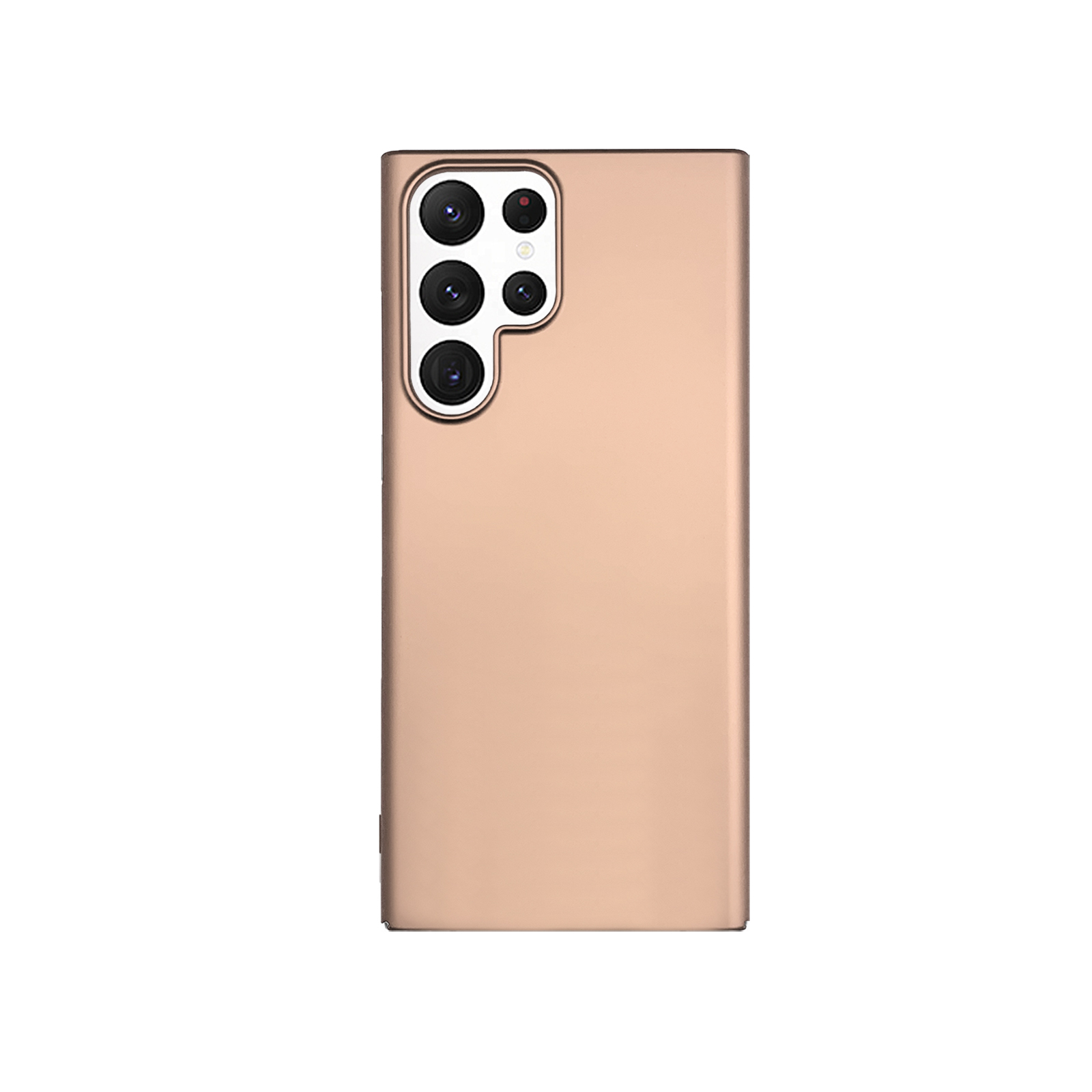 Die Rückseite eines goldfarbenen Smartphones mit mehreren Kameralinsen.