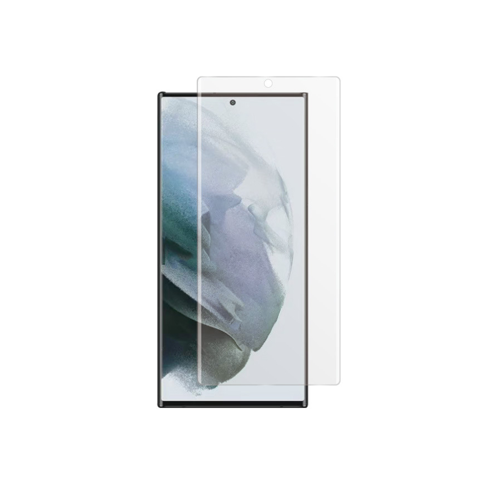 Displayschutzfolie auf einem Telefon. Der Bildschirm ist sauber.