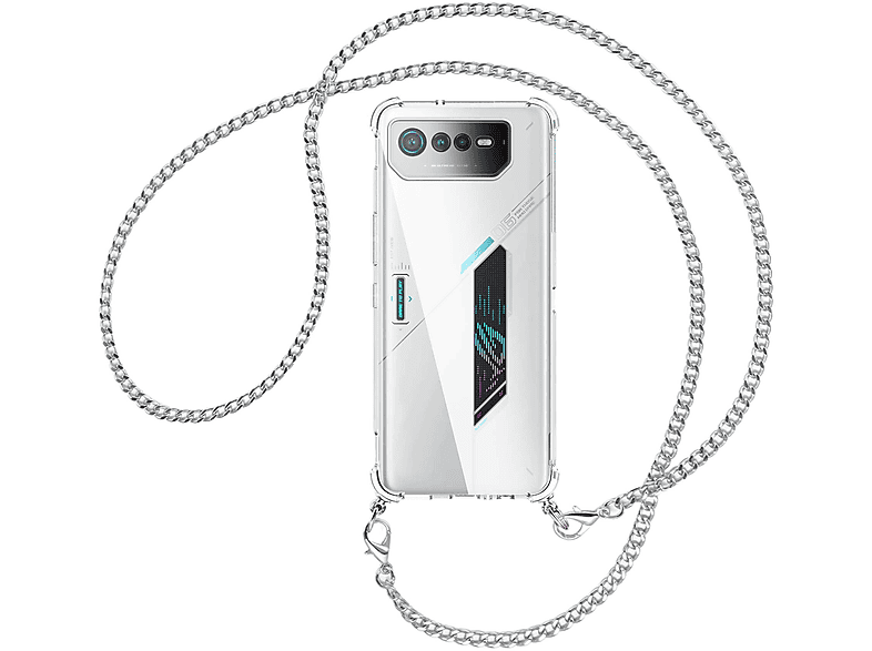 MTB MORE ENERGY Umhänge-Hülle mit Metallkette, Backcover, Asus, ROG Phone 6, 6D, Kette (silber)