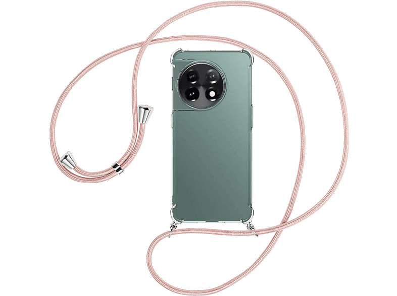 MTB MORE silber 11, mit OnePlus, Rosegold / ENERGY Kordel, Umhänge-Hülle Backcover