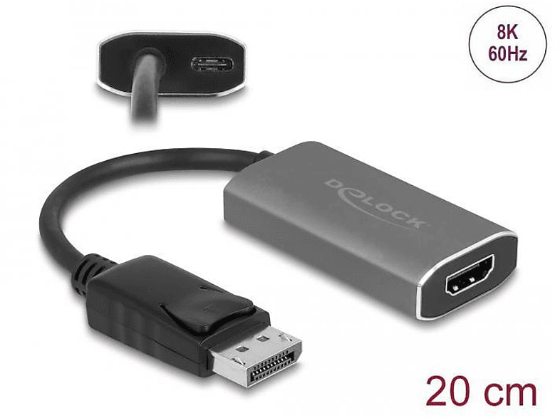 DELOCK 63118 Adapter, Schwarz | Displayport Adapter