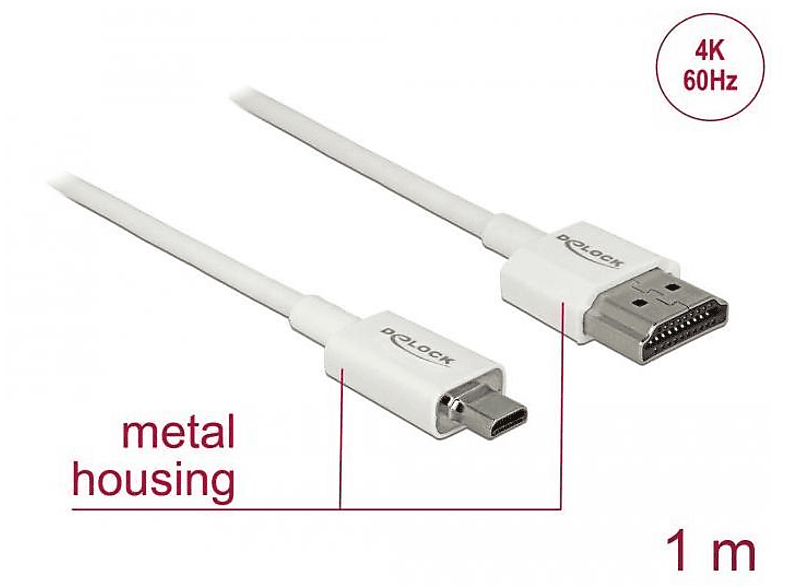 DELOCK 85149 HDMI Kabel, Weiß | HDMI Kabel
