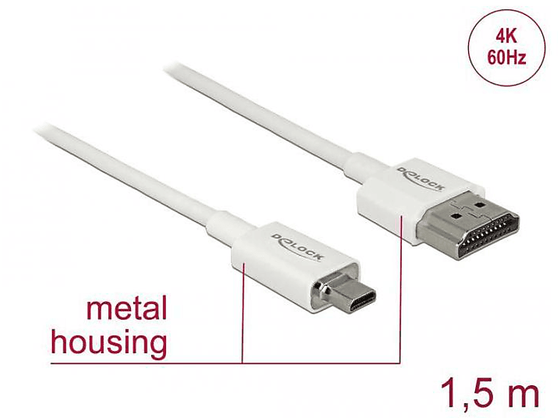 Kabel, DELOCK 85150 Weiß HDMI