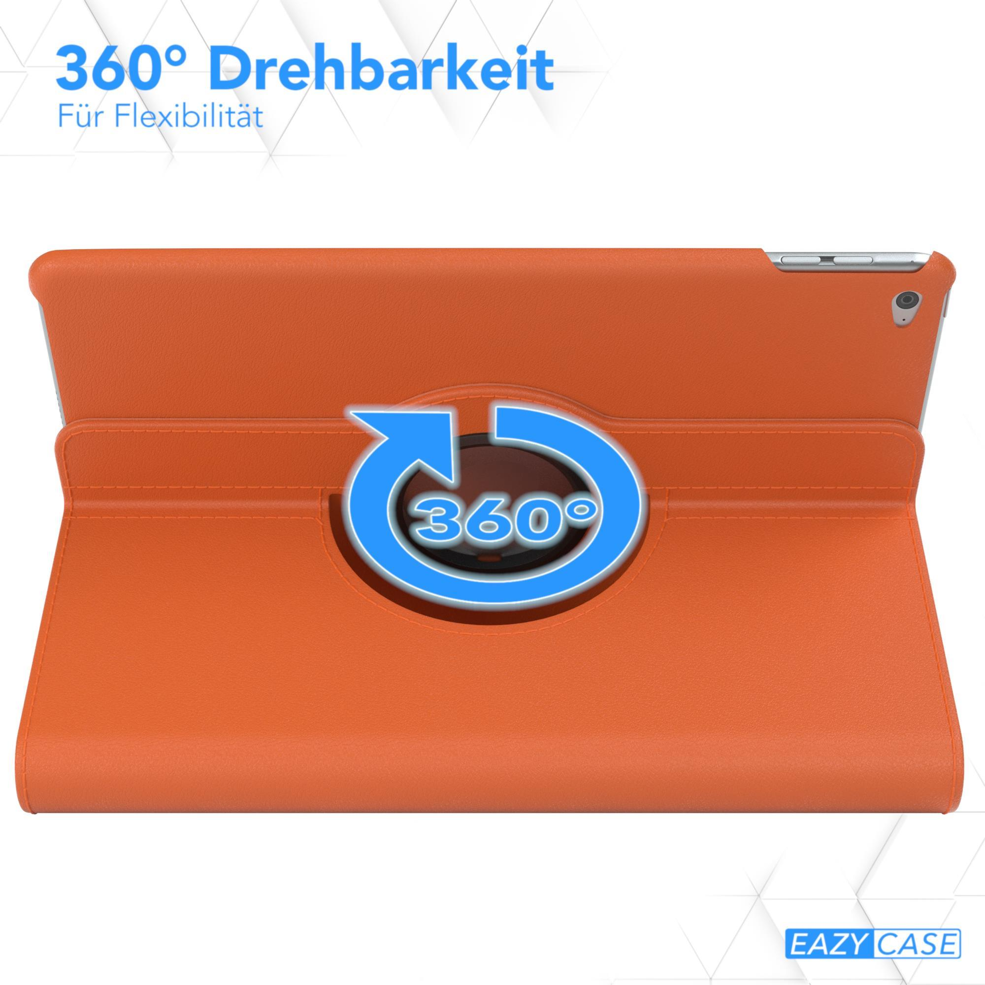 Orangefarbene Tablethülle mit 360-Grad-Drehung. Weißer Hintergrund. Eazy Case Logo.