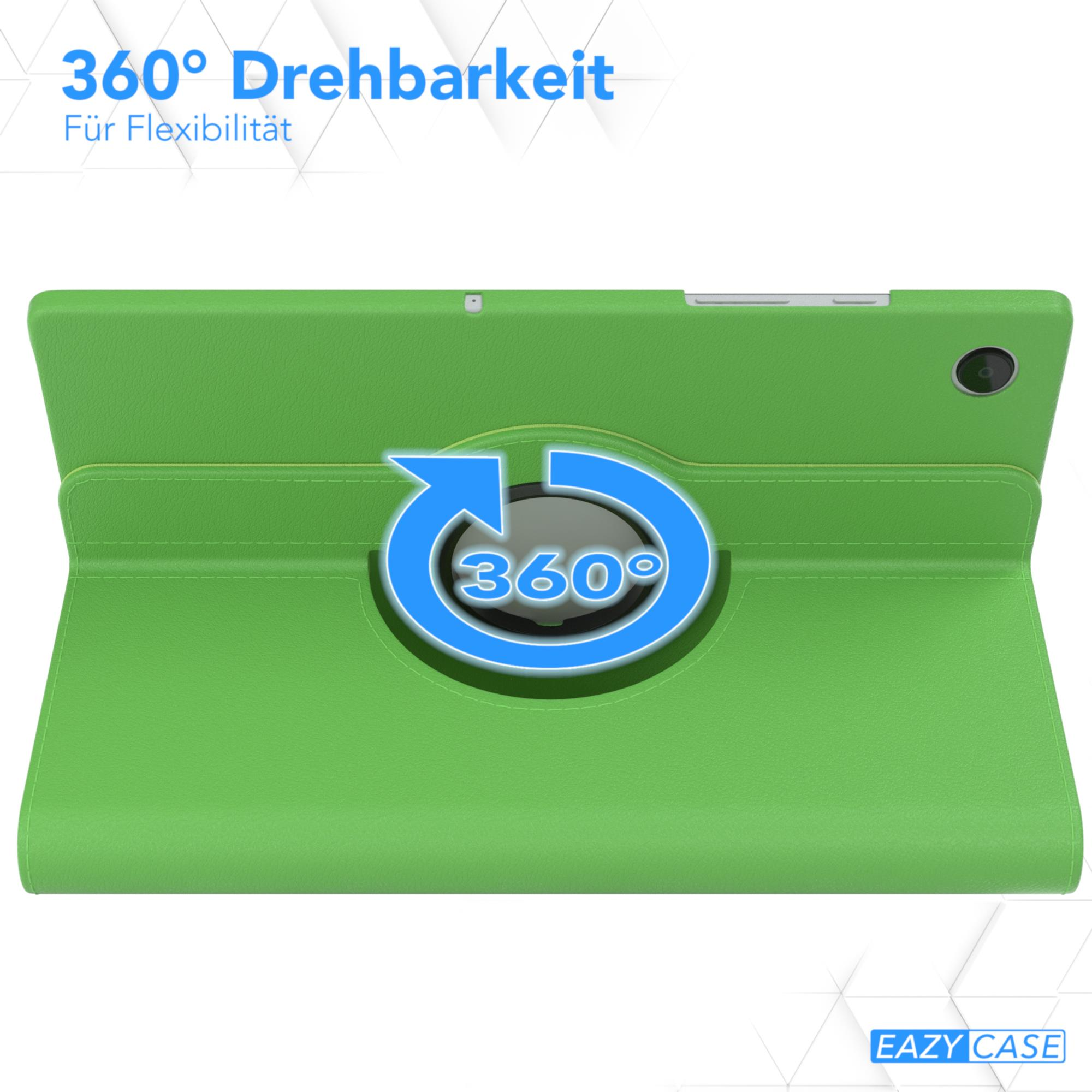Grüne Tablethülle mit 360°-Drehrückseite. Text lautet '360° Drehberkeit' und 'EAZY CASE' steht unten.