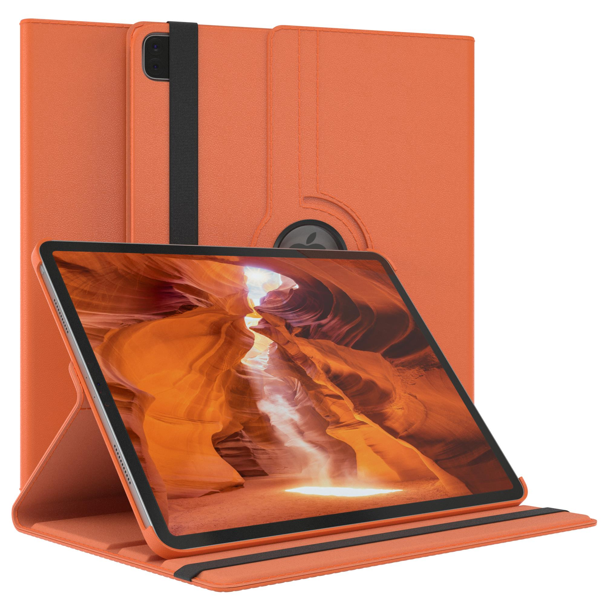 Orangene Tablethülle mit Tablet, das eine Schluchtszene zeigt. Der Hintergrund ist die gleiche Hülle.