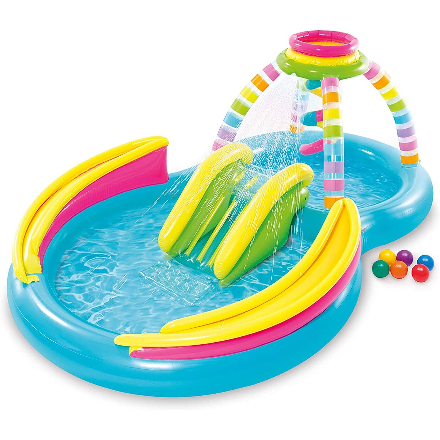 56137NP - (295x191x109cm) mehrfarbig Planschbecken, Funnel Playcenter - INTEX Rainbow